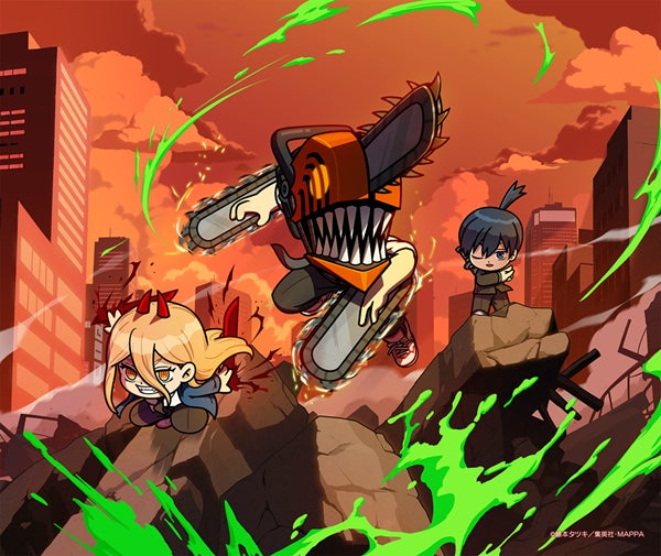 LINE おまかせレンジャーとチェンソーマンのコラボ企画ビジュアル